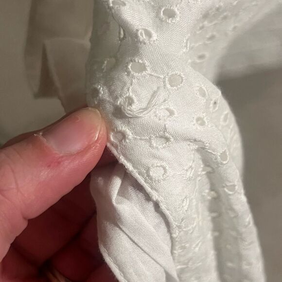 LOVESHACKFANCY Jodie Eyelet Ruffle White Dress $695 Size 4 Button Down - Picture 15 of 16
